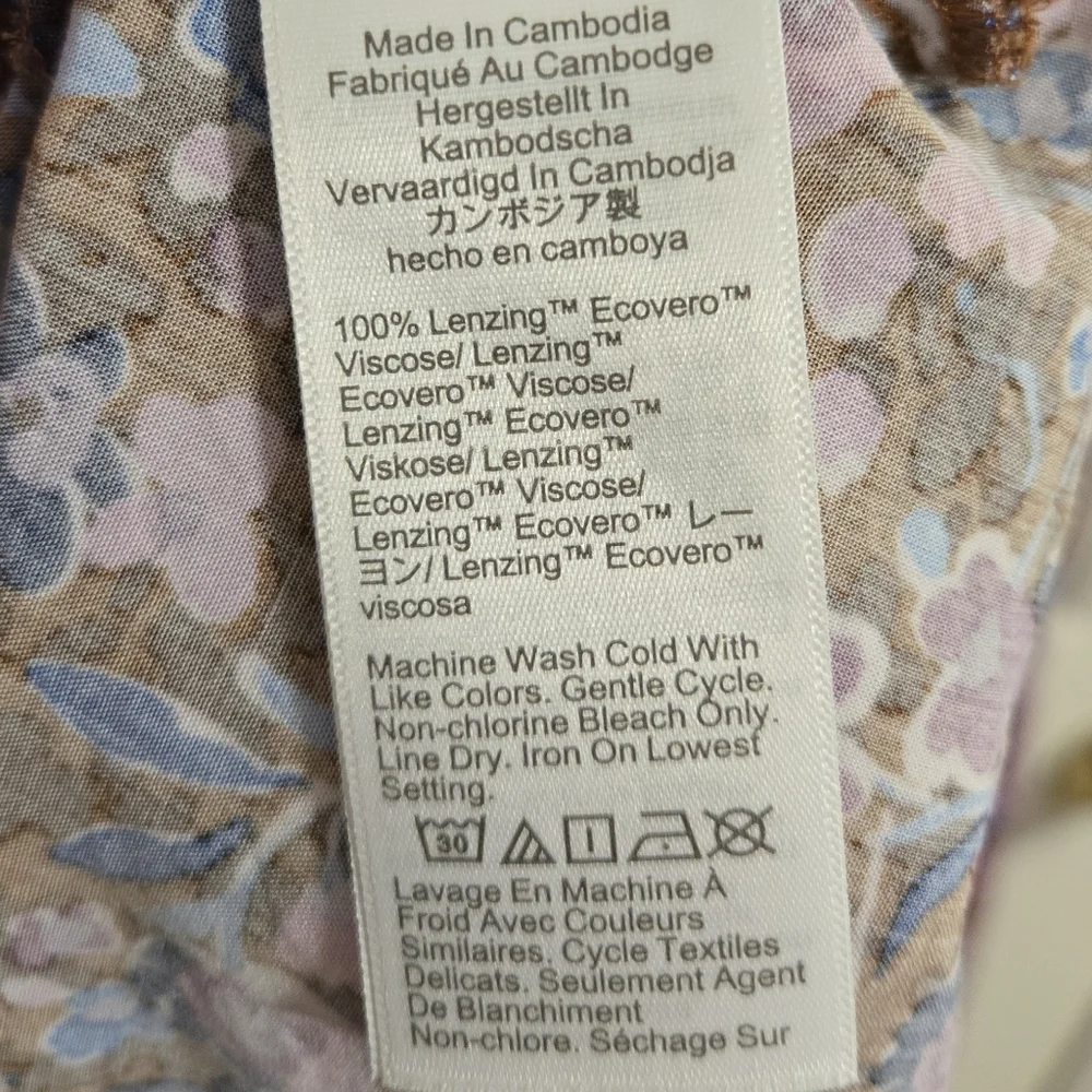 J. Crew Floral Pink , Brown And Blue Maxi Dress Size 12